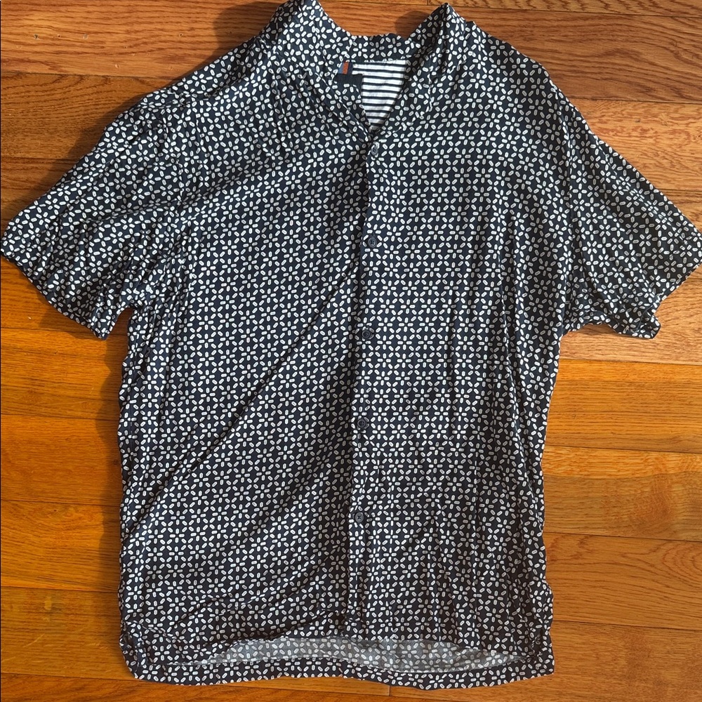 Denim & Flower Blue and White Casual Button Down Shirt